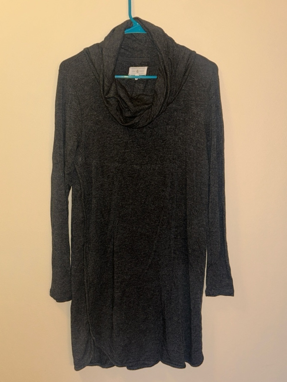 Lou & Grey Charcoal Cowl Neck Sweater | Cozy Knit Pullover | Soft Lounge Winter